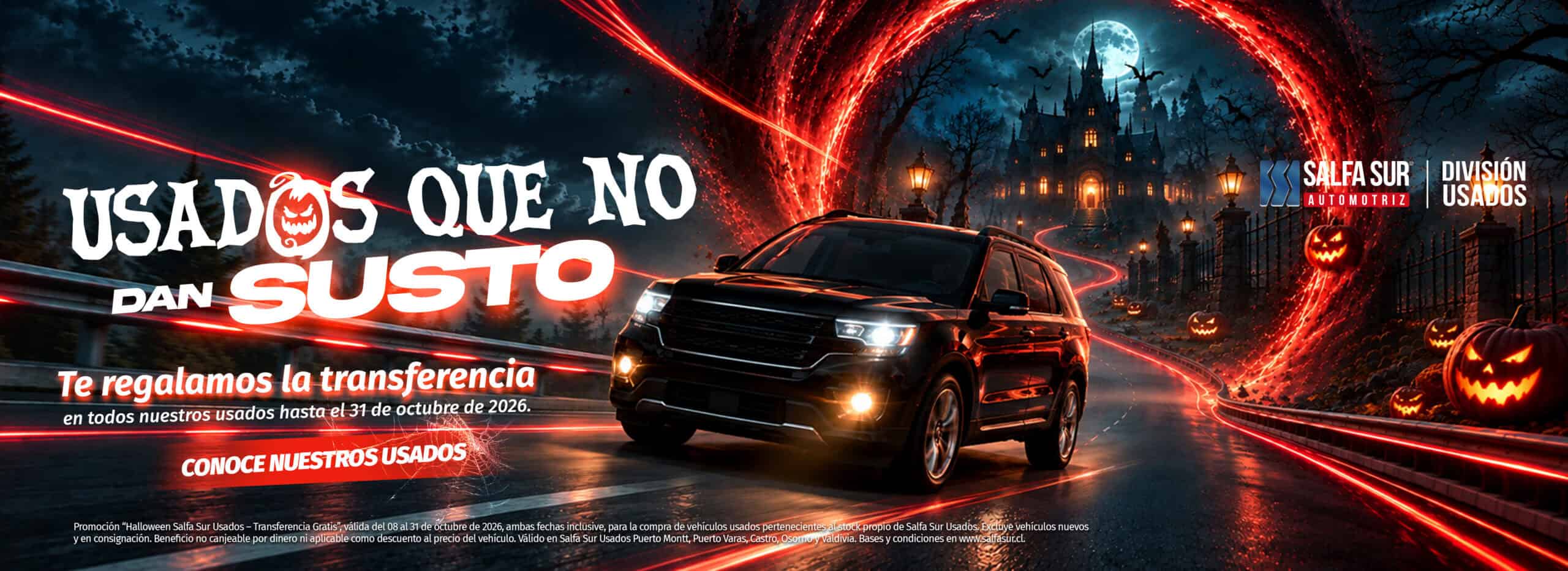 Vehículo usado en promoción de Halloween en Salfa Sur Automotriz.